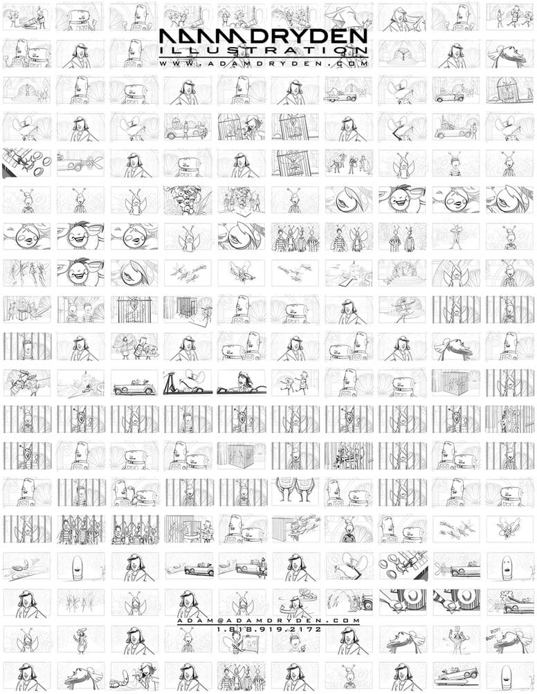 A large collection of different types of drawings.