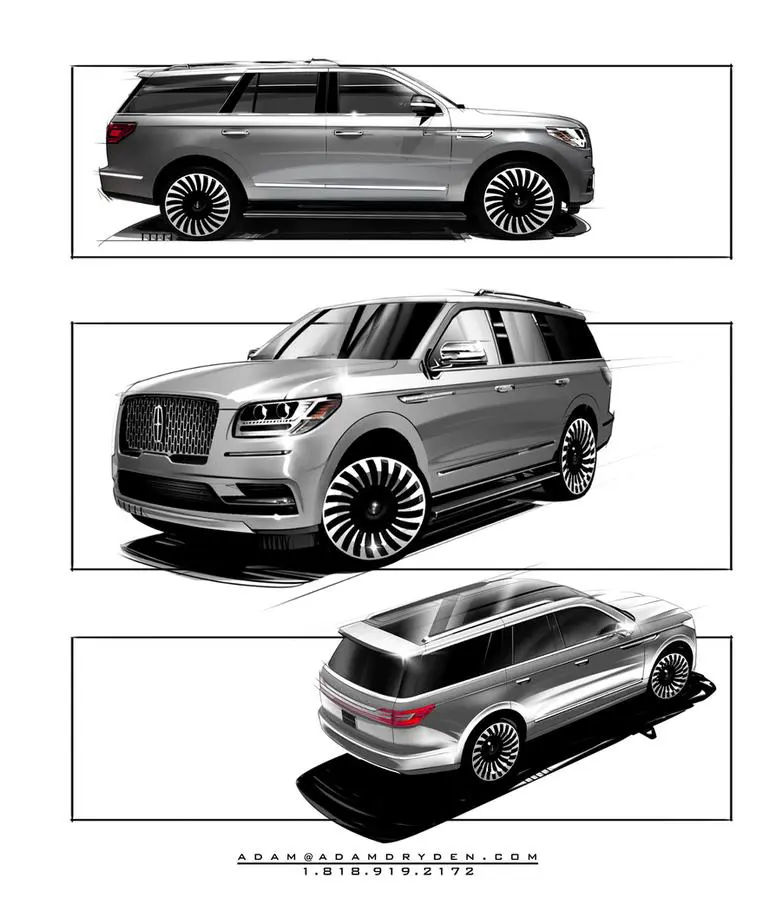 A silver suv is shown with three different views.