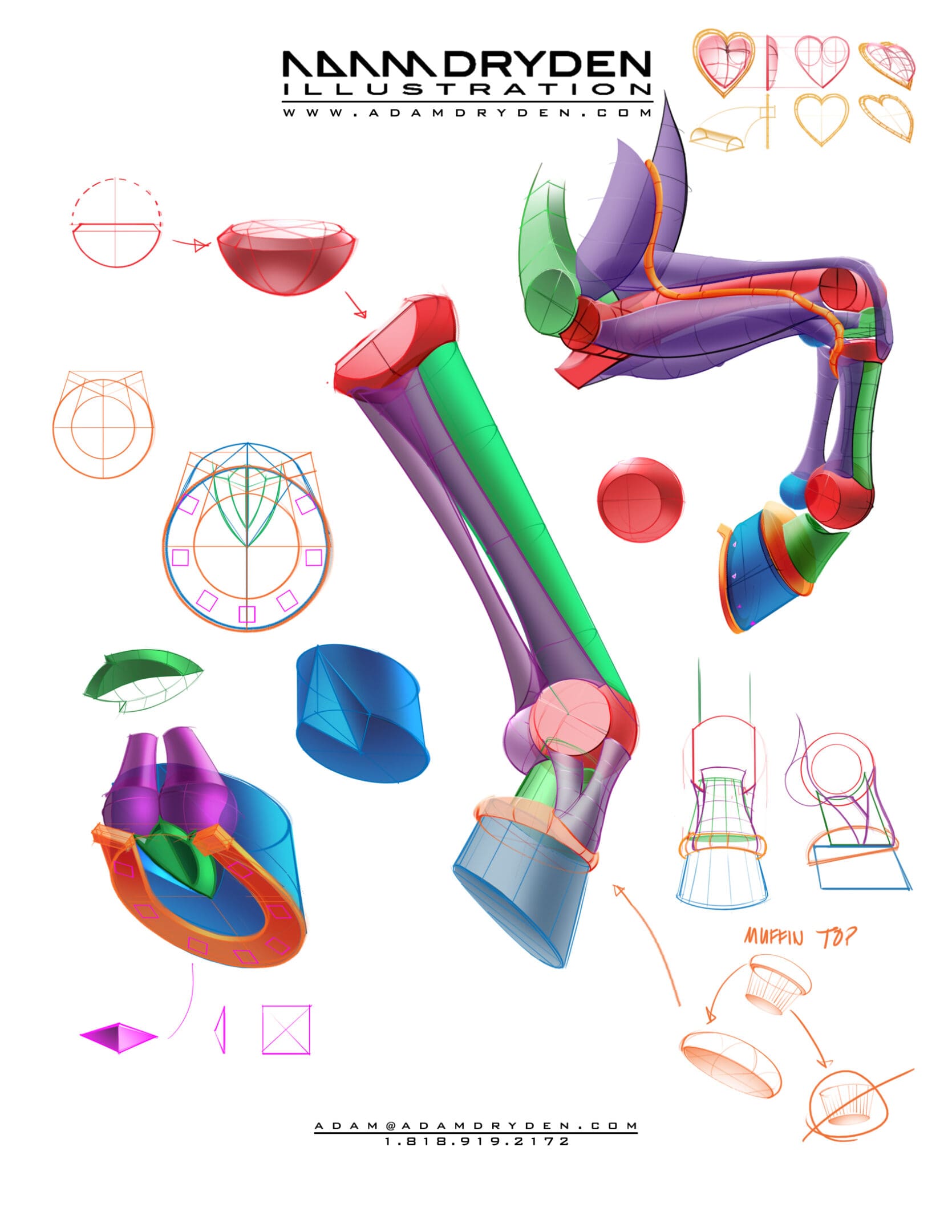 A bunch of different parts that are in the shape of a person.