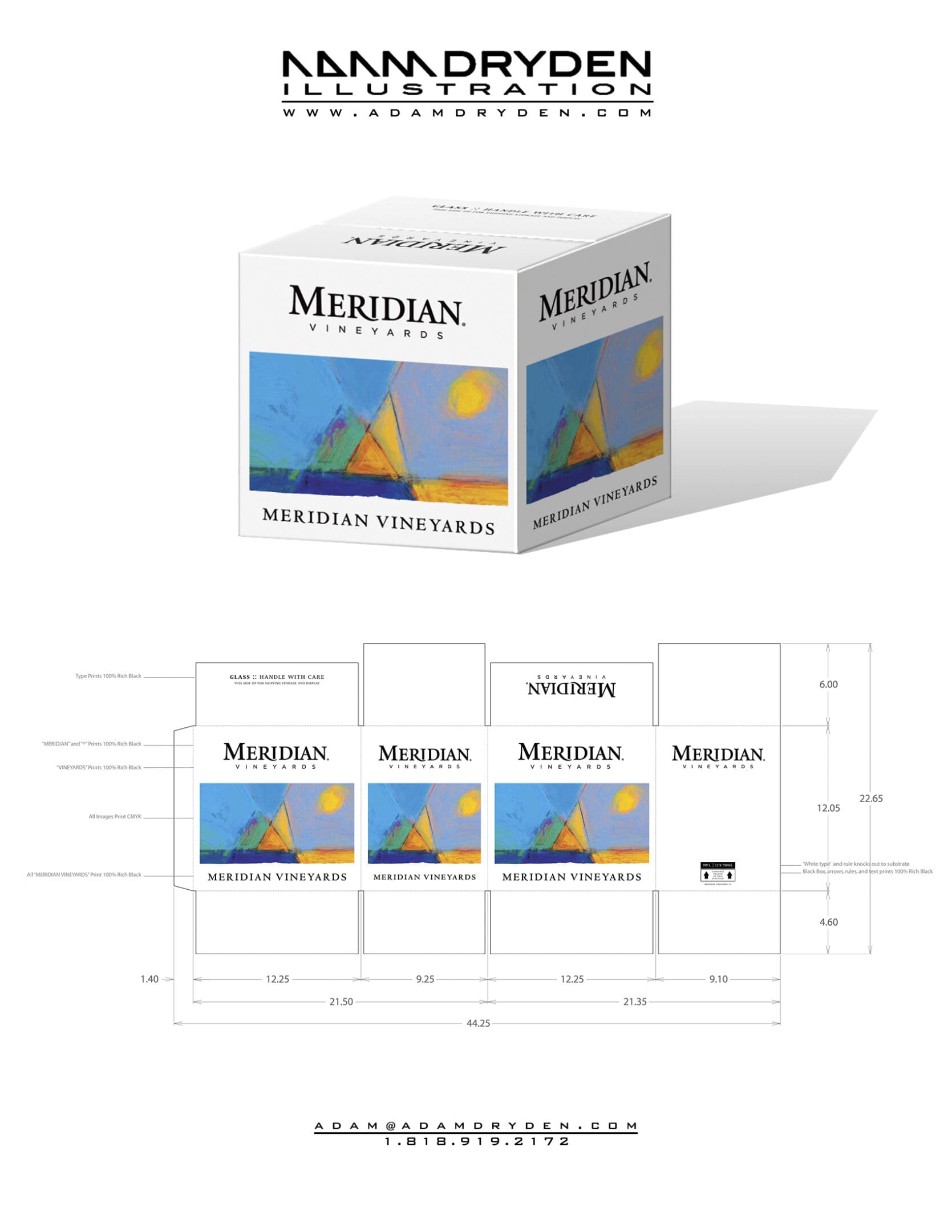 A box with the image of a sun and the words meridian.